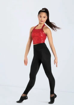 Weissman Cropped Sequin Halter Top -Dance Costume Store 14235 red 14065 black 3498 02368.1678889060