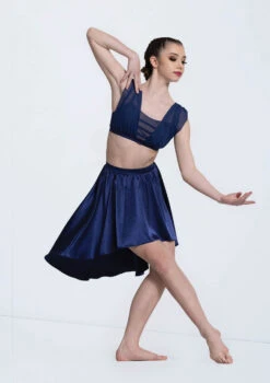 Weissman Draped Mesh Bra Top 8 Weissman Draped Mesh Bra Top -Dance Costume Store 14297 navy 3020 18896.1678889086