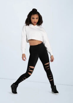 Weissman Long Sleeve Cropped Hoodie -Dance Costume Store AH10417 white MT10411 black 2689 10406.1678890513
