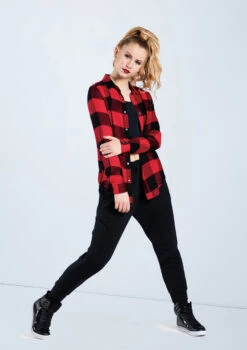 Weissman Oversized Buffalo Plaid Shirt -Dance Costume Store AH10810 red AH7841 black 789 69479.1678890532