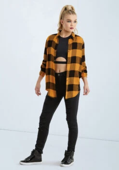 Weissman Oversized Buffalo Plaid Shirt -Dance Costume Store AH10810 saffron 010 67452.1678890532