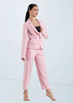 Weissman Woven Suit Blazer -Dance Costume Store AH11502 Pink 12784.1678890550