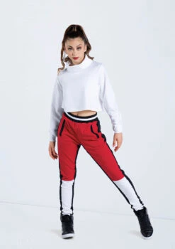 Weissman Color Block Jogger Pants 14 Weissman Color Block Jogger Pants -Dance Costume Store AH11509 white AH11232 red white 462 85227.1678890539