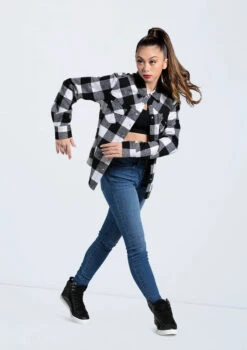 Weissman Buffalo Plaid Flannel Shirt -Dance Costume Store AH3623 white black AH11506 6824 14377.1678890709