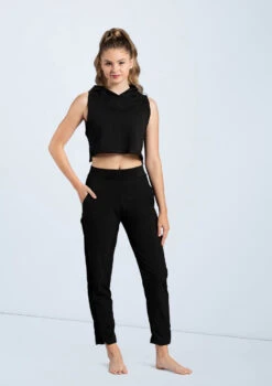 Weissman Hooded Sleeveless Crop Top 13 Weissman Hooded Sleeveless Crop Top -Dance Costume Store AH9207 AH12047 black 6802 22890.1698840275