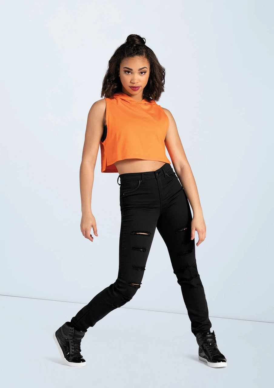 Weissman Hooded Sleeveless Crop Top 2 Weissman Hooded Sleeveless Crop Top - Image 2