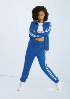 Weissman Stripe Sleeve Track Jacket -Dance Costume Store AH9280 royal AH9281 royal 129095 92281.1698840280
