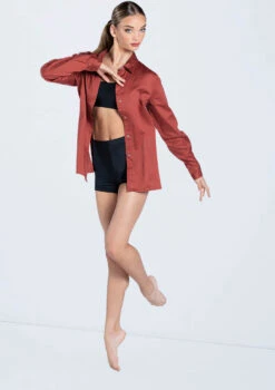 Weissman Solid Button Down Shirt -Dance Costume Store AH9878 paprika 328 76494.1678890735