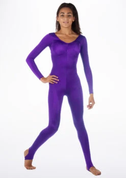 Alegra Shiny Blaine Catsuit -Dance Costume Store ALC0290 MAIN PUR 75753.1678871242