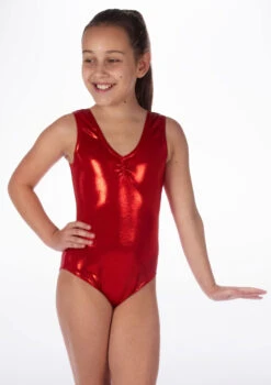 Alegra Girls Metallic Senna Leotard -Dance Costume Store ALL5214 MAIN RED 99478.1678873778