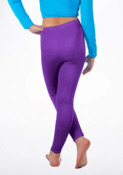 Alegra Girls Shiny Footless Leggings -Dance Costume Store ALP5204 BACKM PUR 00248.1678875192