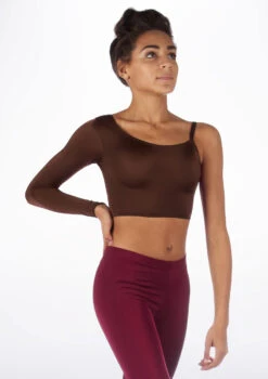 Alegra Shiny Echo Dance Top -Dance Costume Store ALS0252 MAIN BRN 30481.1678877653