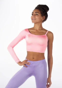 Alegra Shiny Echo Dance Top -Dance Costume Store ALS0252 MAIN PNK 34932.1678877653