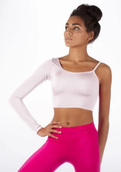 Alegra Shiny Echo Dance Top -Dance Costume Store ALS0252 MAIN WHT 32542.1678877653