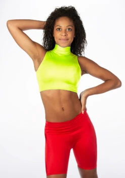 Alegra Girls Shiny Maris Dance Crop Top -Dance Costume Store ALS0264S MAIN FYE 30117.1678878305