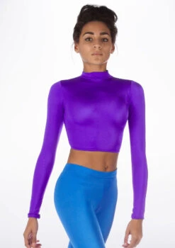 Alegra Shiny Raya Dance Top -Dance Costume Store ALS0267S MAIN PUR 13133.1678878211