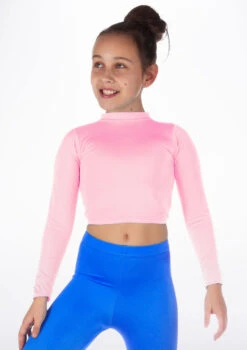 Alegra Girls Shiny Raya Dance Top -Dance Costume Store ALS5267 MAIN PNK 72235.1678878576
