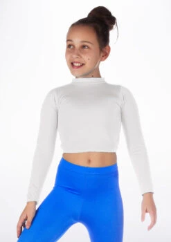Alegra Girls Shiny Raya Dance Top -Dance Costume Store ALS5267 MAIN WHT 21225.1678878576