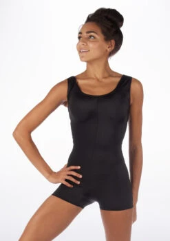 Alegra Shiny Hotpant Unitard -Dance Costume Store ALU0235 MAIN BLK 50105.1678879734