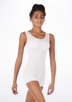 Alegra Shiny Hotpant Unitard -Dance Costume Store ALU0235 MAIN WHT 15216.1678879741