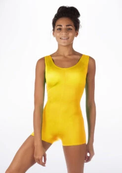 Alegra Shiny Hotpant Unitard -Dance Costume Store ALU0235 MAIN YEL 20813.1678879742
