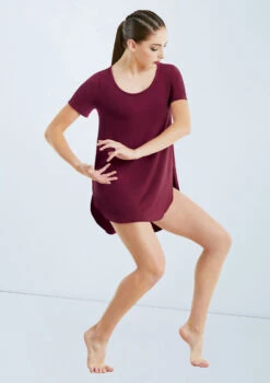 Weissman Oversized Favorite Tee Dress -Dance Costume Store D10565 blackcherry 432 21292.1698450226