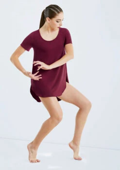 Weissman Oversized Favorite Tee Dress -Dance Costume Store D10565 blackcherry 432 24783.1678890772