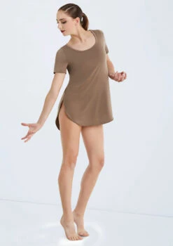 Weissman Oversized Favorite Tee Dress -Dance Costume Store D10565 mocha 319 84798.1678890769