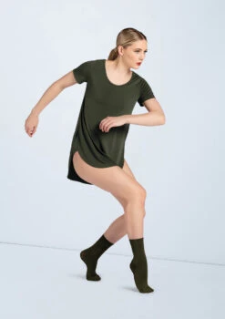 Weissman Oversized Favorite Tee Dress -Dance Costume Store D10565 olive W775 olive 2616 51898.1678890769