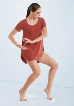 Weissman Oversized Favorite Tee Dress -Dance Costume Store D10565 paprika 432 69488.1678890769
