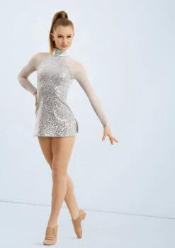 Weissman Sequin Performance Shift Dress 18 Weissman Sequin Performance Shift Dress -Dance Costume Store D9614 silver 014 86795.1678890969
