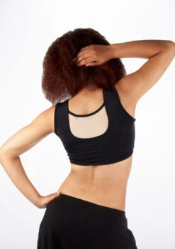Dincwear Mesh Insert Crop Top -Dance Costume Store DNDWJ003 BACKM FLS 40737.1678927526