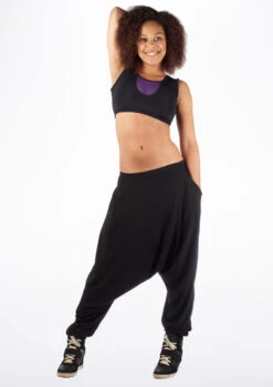 Dincwear Mesh Insert Crop Top -Dance Costume Store DNDWJ003 MAIN PUR T 68819.1698806131