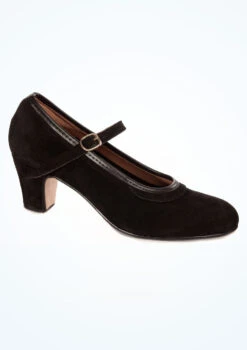 Intermezzo Nubuck Buckle Flamenco Shoe -Dance Costume Store IT7233 MAIN BLK T 20421.1694685365