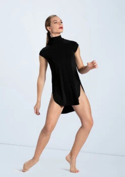 Weissman Mock Neck Tee Dress 8 Weissman Mock Neck Tee Dress -Dance Costume Store MJ12796 black 878 37938.1678891079