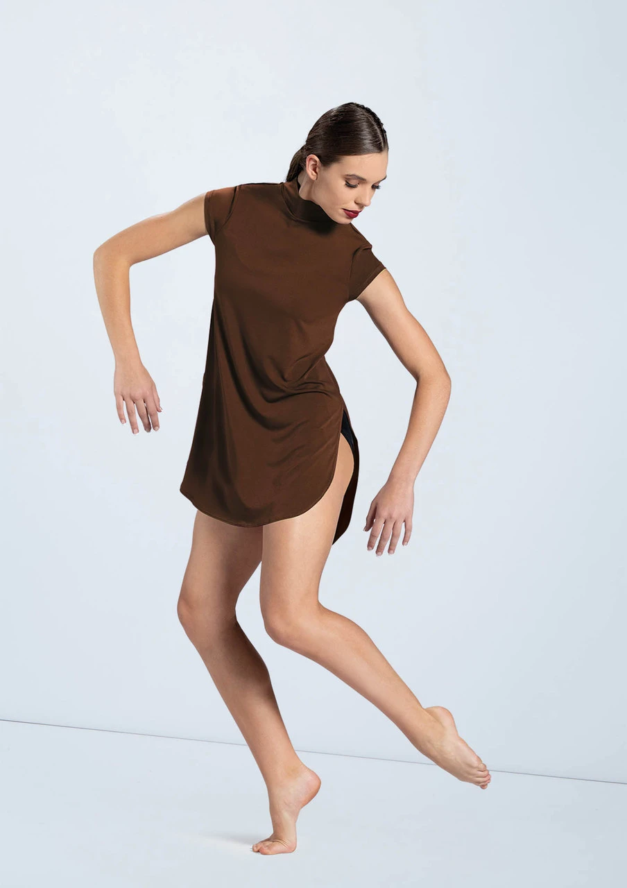 Weissman Mock Neck Tee Dress 2 Weissman Mock Neck Tee Dress - Image 2