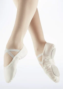 Move Dance Split Sole Canvas Ballet Shoe - White