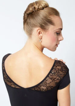 Move Dance Alana Cap Sleeve Lace Leotard -Dance Costume Store MOL0625 BLK CLOSE UP BACK 1 76419.1678884175