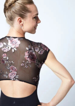 Move Dance Isadora Floral Zip Up Leotard -Dance Costume Store MOL0634 BLK CLOSE UP BACK 1 02740.1678884215