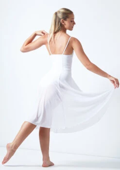 Move Dance Helena Mesh Dress -Dance Costume Store MOR0249 WHT BACK 1 68011.1678884685