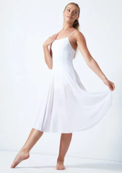Move Dance Helena Mesh Dress -Dance Costume Store MOR0249 WHT FRONT 1 49949.1678884685