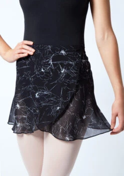 Move Dance Floral Print Wrap Dance Skirt - Black 6 Move Dance Floral Print Wrap Dance Skirt - Black -Dance Costume Store MOR0406 BLK CLOSE UP FRONT 1 36556.1678884695