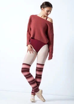 Move Dance Charm Ribbed Knit Cropped Dance Jumper -Dance Costume Store MOZ0709 RASP FRONT 1 83854.1678885104