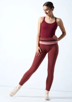 Move Dance Champagne Striped Knit Dance Warm Up Suit -Dance Costume Store MOZ0713 RASP FRONT 2 74931.1678885115