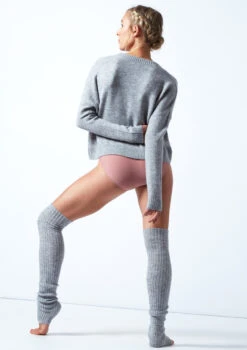 Move Dance Madeline Knit V Neck Jumper -Dance Costume Store MOZ0714 GRY BACK 1 34571.1678885115