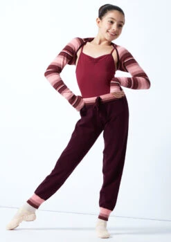 Move Dance Teen Sweet Striped Knit Dance Shrug -Dance Costume Store MOZ5707 STRIPE FRONT 2 37179.1678885153