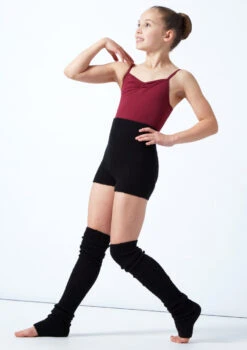Move Dance Teen Isabella Knit Roll Top Dance Shorts -Dance Costume Store MOZ5719 BLK FRONT 1 22982.1678885173