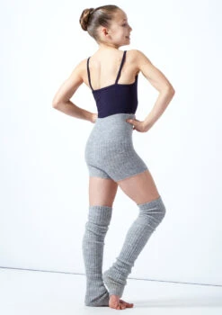 Move Dance Teen Isabella Knit Roll Top Dance Shorts -Dance Costume Store MOZ5719 GRY BACK 1 01943.1678885173