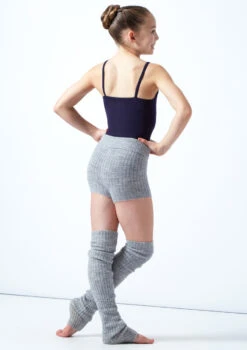 Move Dance Teen Isabella Knit Roll Top Dance Shorts -Dance Costume Store MOZ5719 GRY BACK 2 31117.1678885173