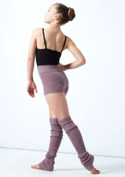 Move Dance Teen Isabella Knit Roll Top Dance Shorts -Dance Costume Store MOZ5719 PURP BACK 2 72559.1678885173